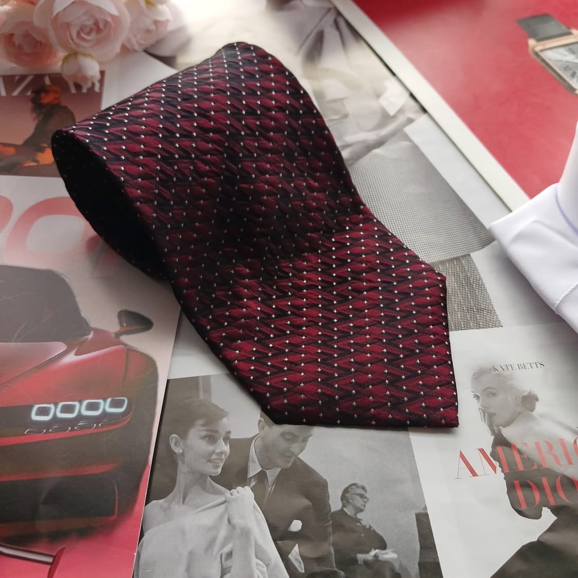 빨질레리 실크 버건디 패턴 넥타이 9.6cm A+등급 A18545
 상품이미지2