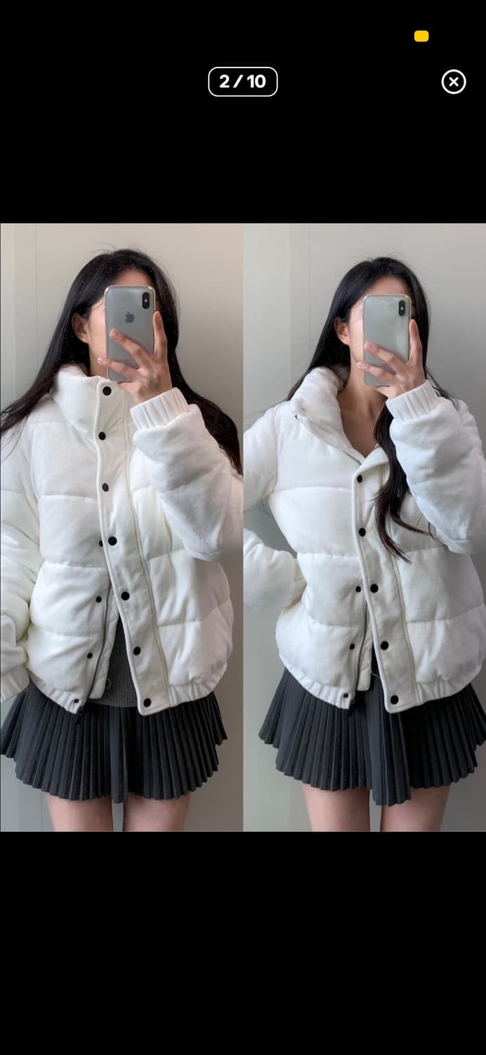 DKNY 벨벳 패딩 (화이트 s) 상품이미지2