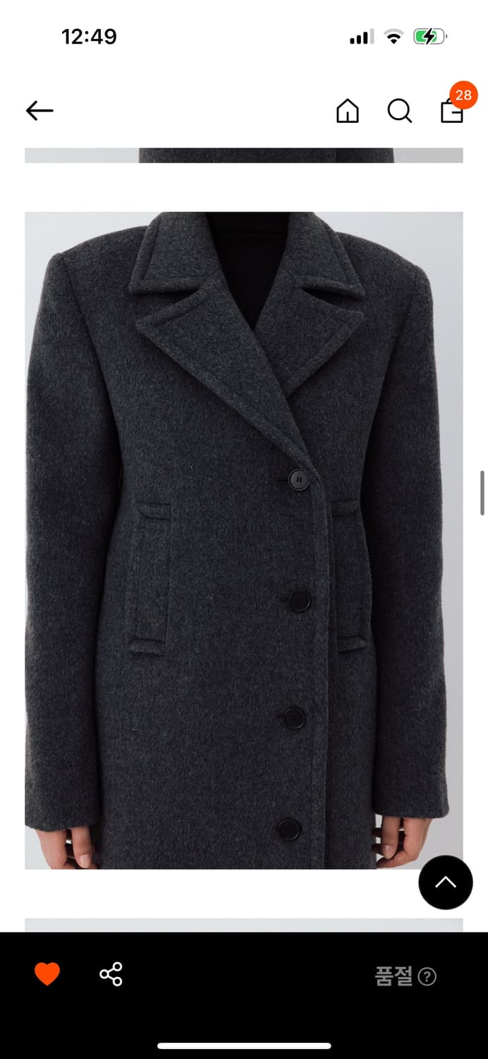 LE(르) 울 더블 코트 차콜 상품이미지3