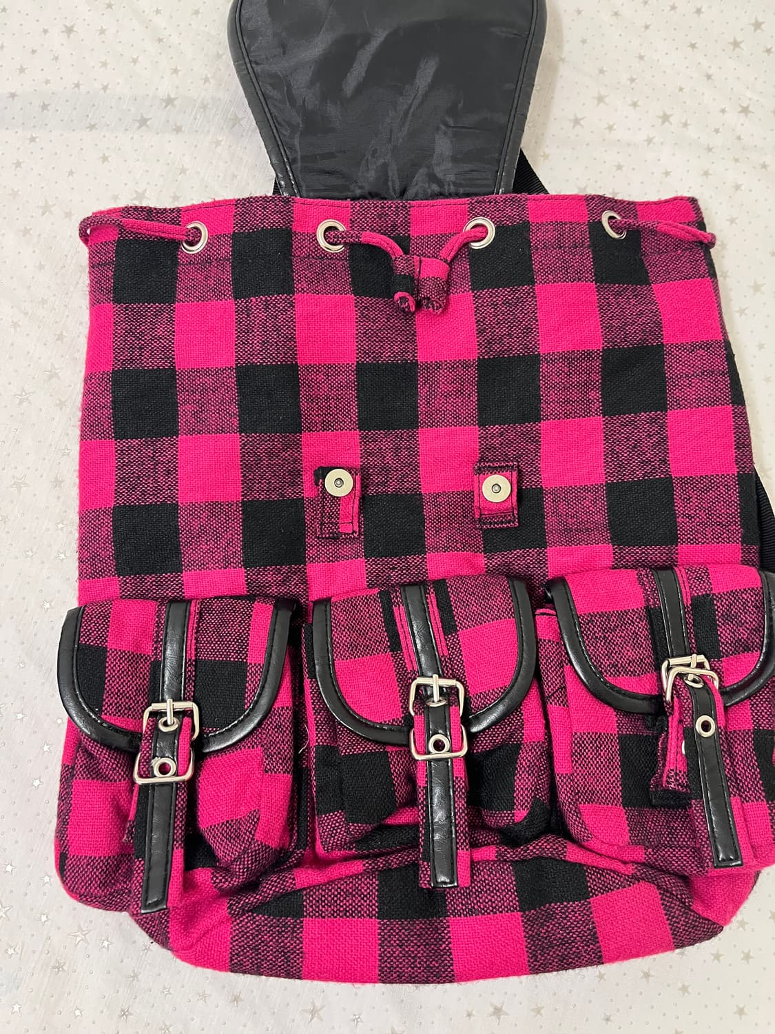 핫핑크 체크 모리걸 백팩 💕 상품이미지9