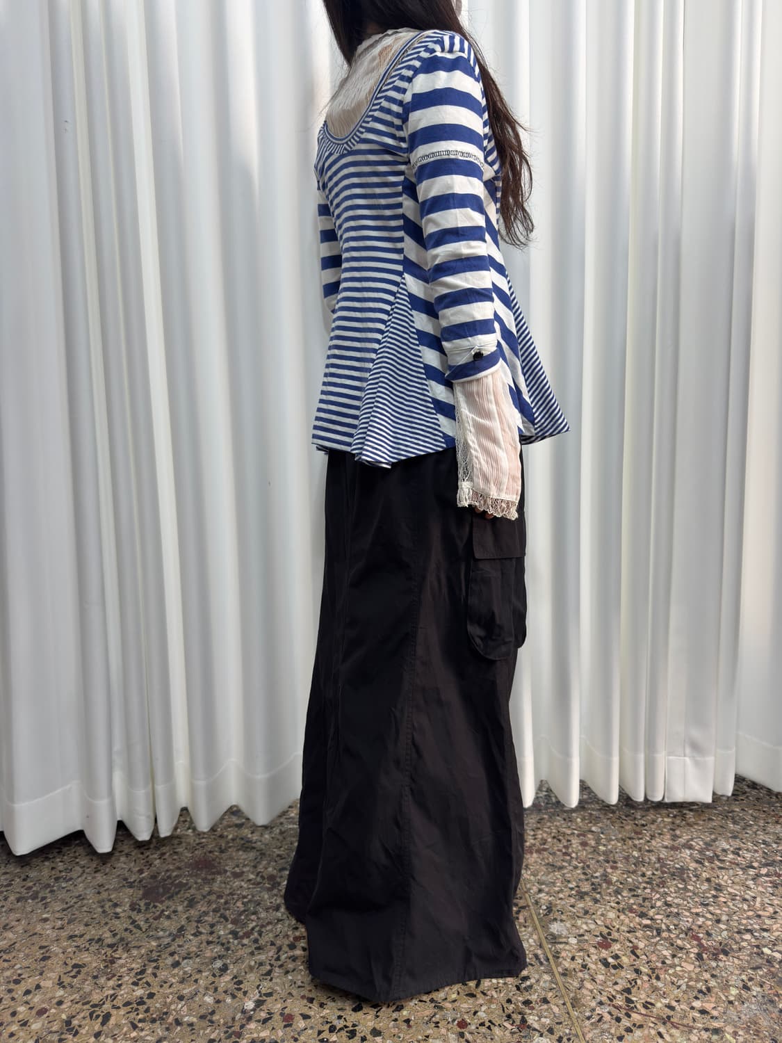 lace seethrough shirt 상품이미지8
