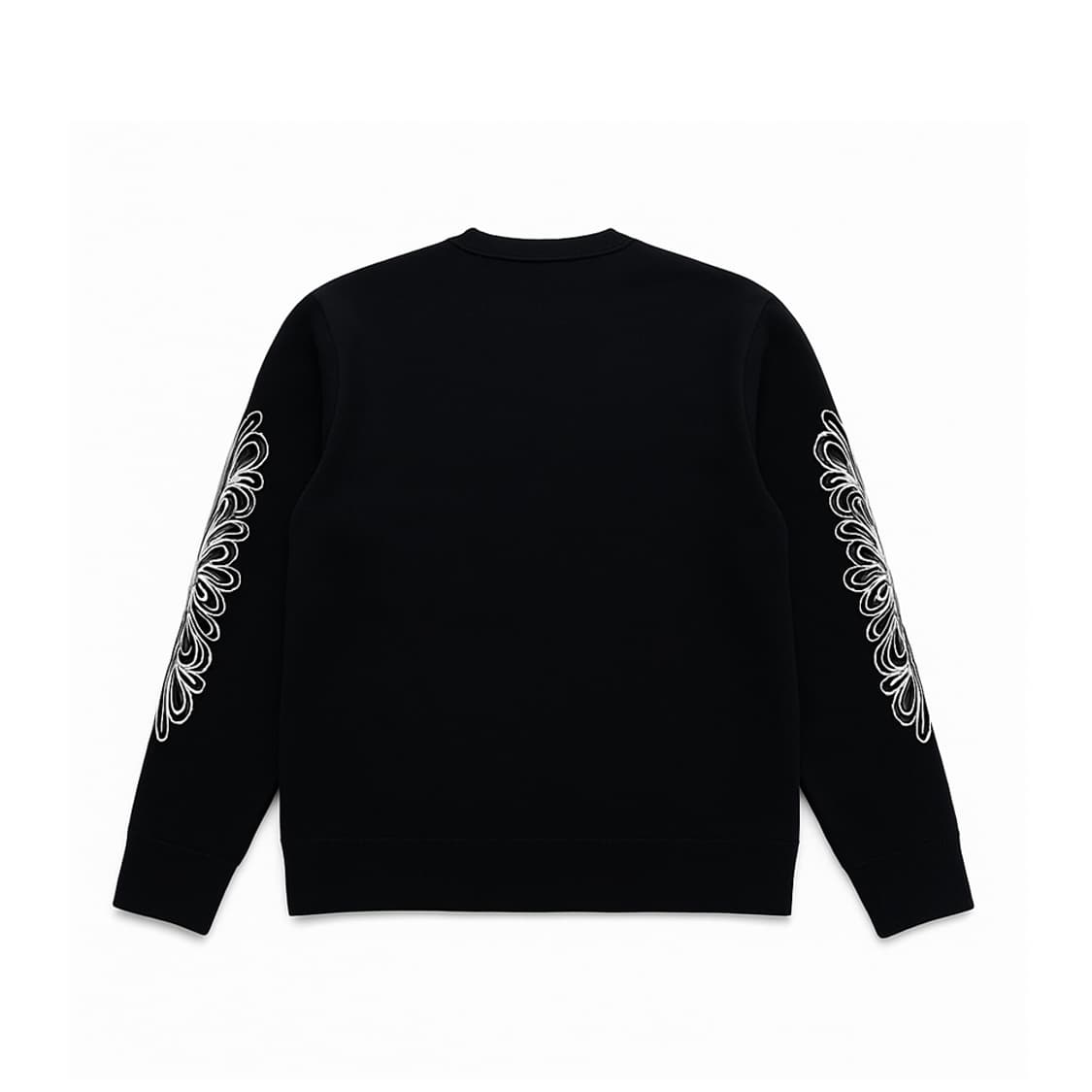 [S] 크롬하츠 캐시미어 화이트 자수 플로랄 니트 스웨터 블랙 상품이미지2