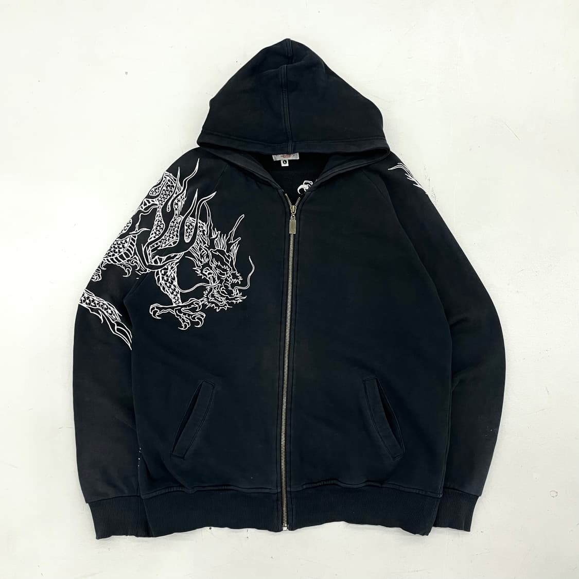 카라쿠리 타마시 드래곤 용자수 오리엔탈 후드집업 블랙 상품이미지4