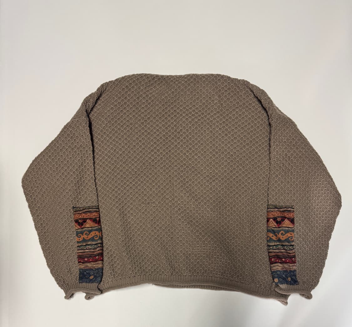 여성 빈티지 빅사이즈 패치워크 와플 크롭 니트 77이상 상품이미지2