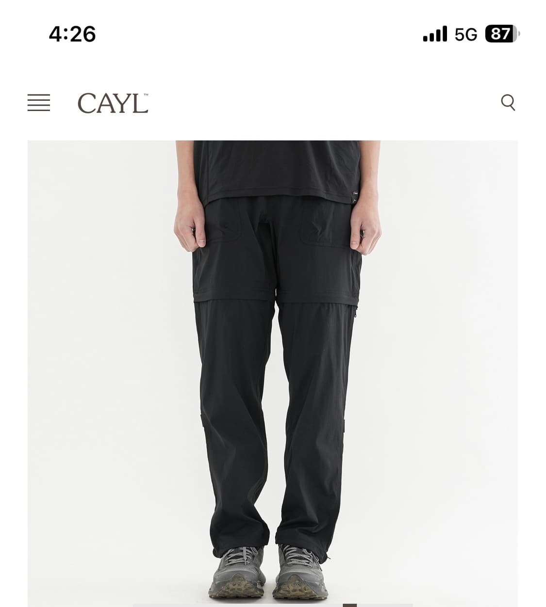 [케일]Cayl 2way 하이킹 팬츠 블랙 상품이미지2