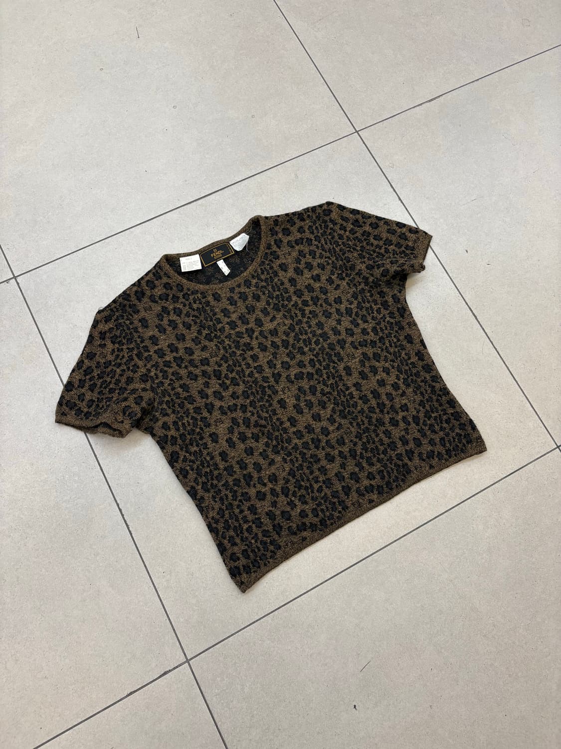 펜디 레오파드 니트 티셔츠 상품이미지3