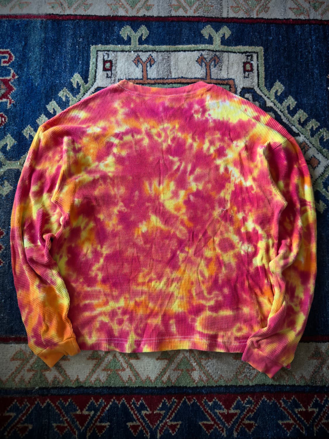 Flame burn tie-dye Waffle knit (USA) 상품이미지3