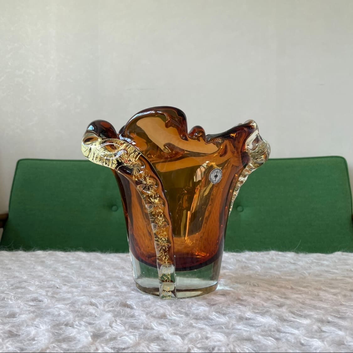 [빈티지 화병] 70’s Vintage 이와타 글라스 앰버 화병 상품이미지7