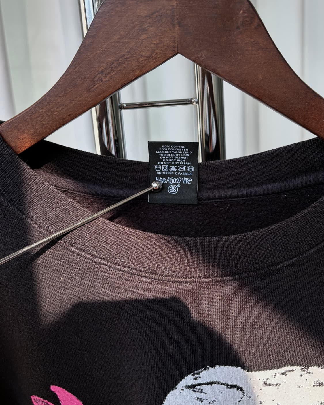 [M]스투시 스컬 프린팅 기모 맨투맨 스웻셔츠 상품이미지7