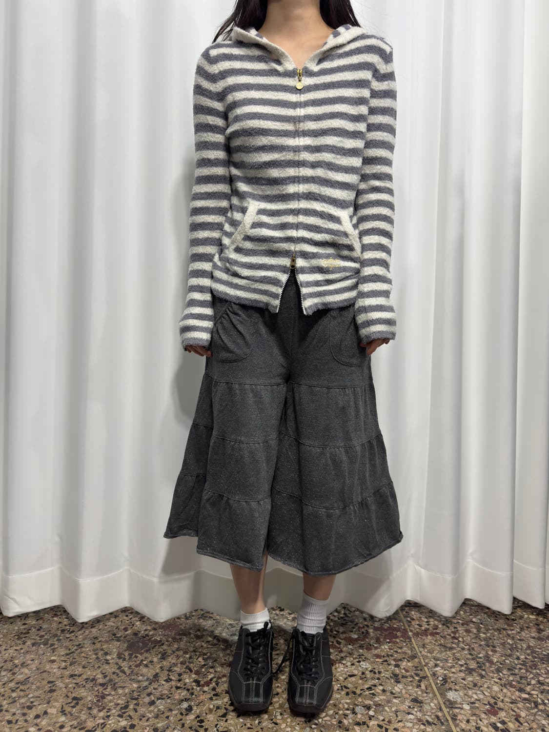 glitter gray half pants 상품이미지1