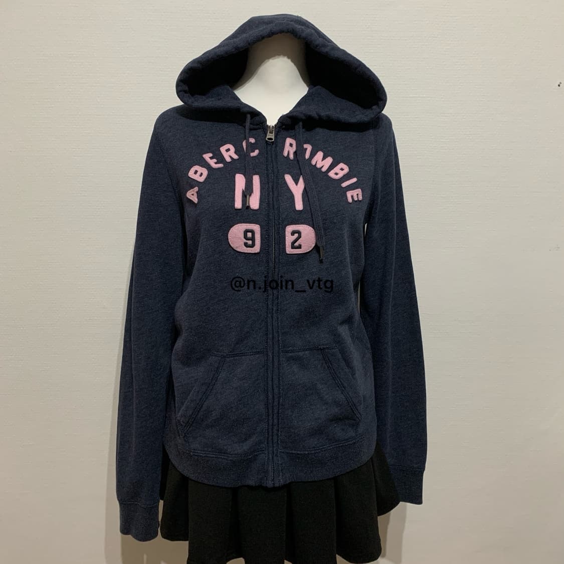 아베크롬비 네이비 핑크 후드집업 상품이미지1