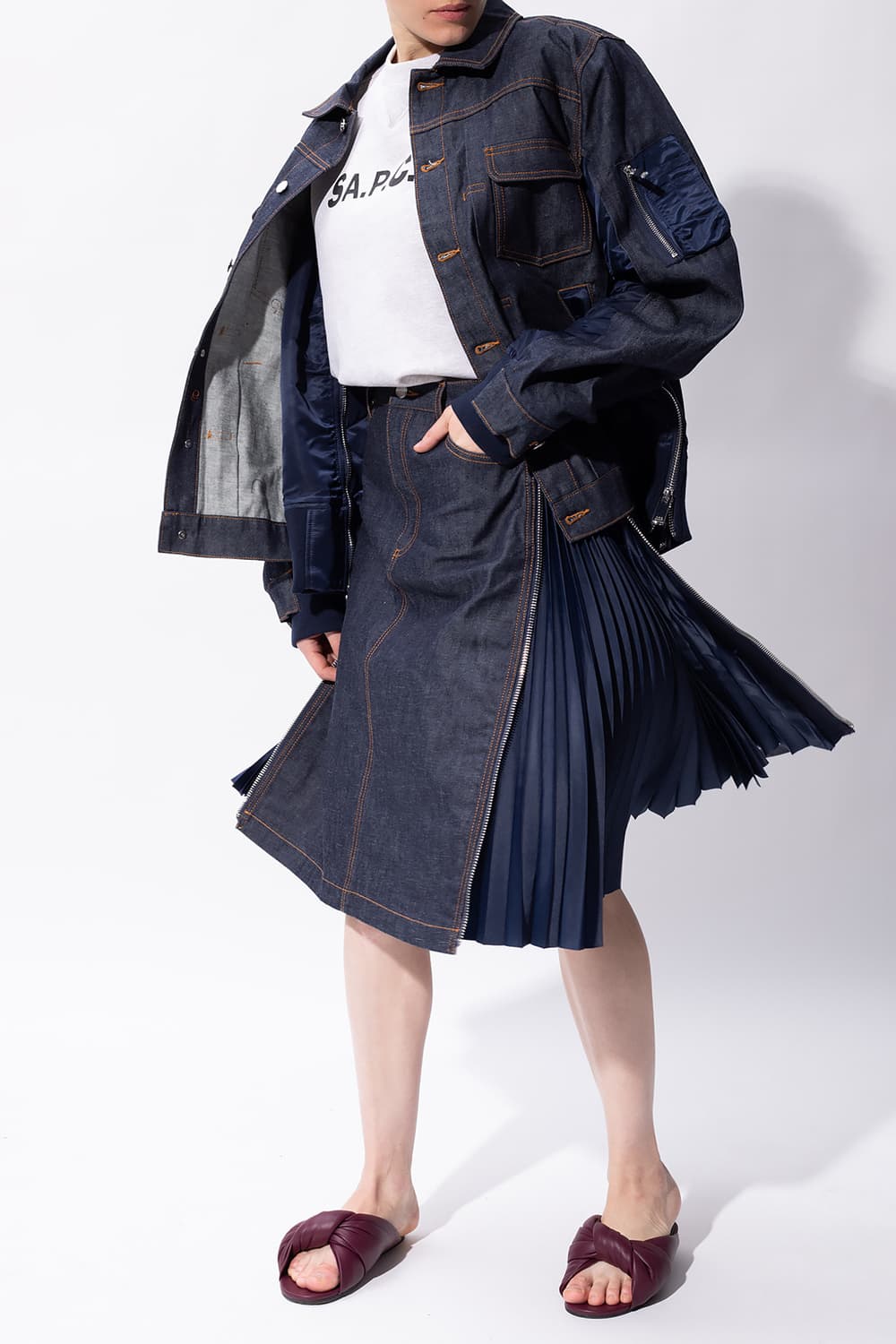 Sacai X A.P.C. 데님 스커트 상품이미지1