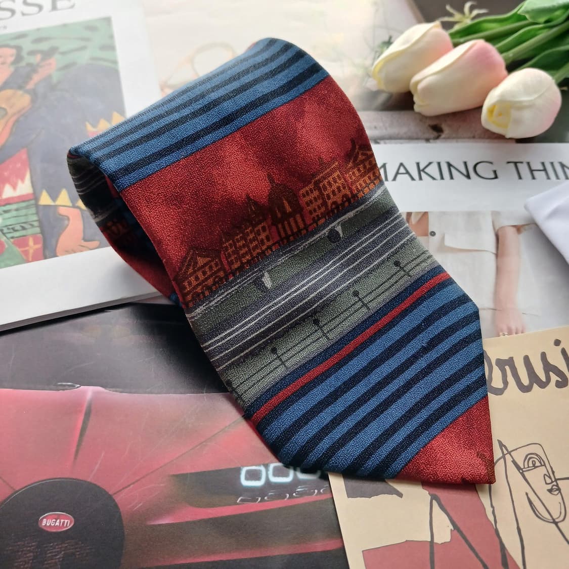 타이렉 찰스튼 실크 건축 실루엣 넥타이 9.6cm A등급 A18664
 상품이미지1