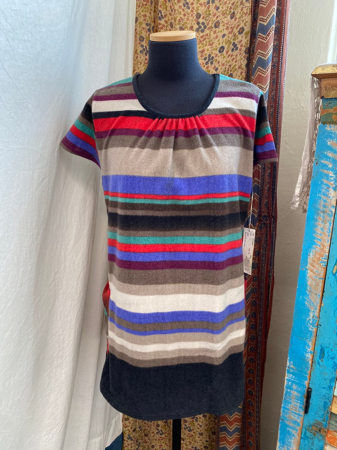 빈티지 스트라이프 반팔탑(M/미사용품) 상품이미지8