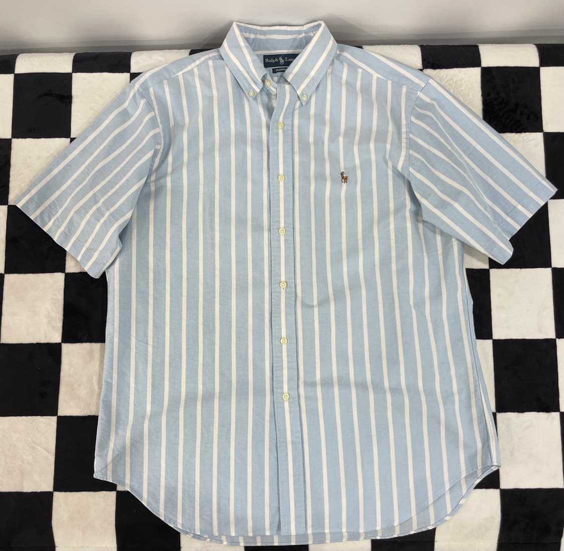 폴로 랄프로렌 스트라이프 반팔 셔츠 (L) 상품이미지1