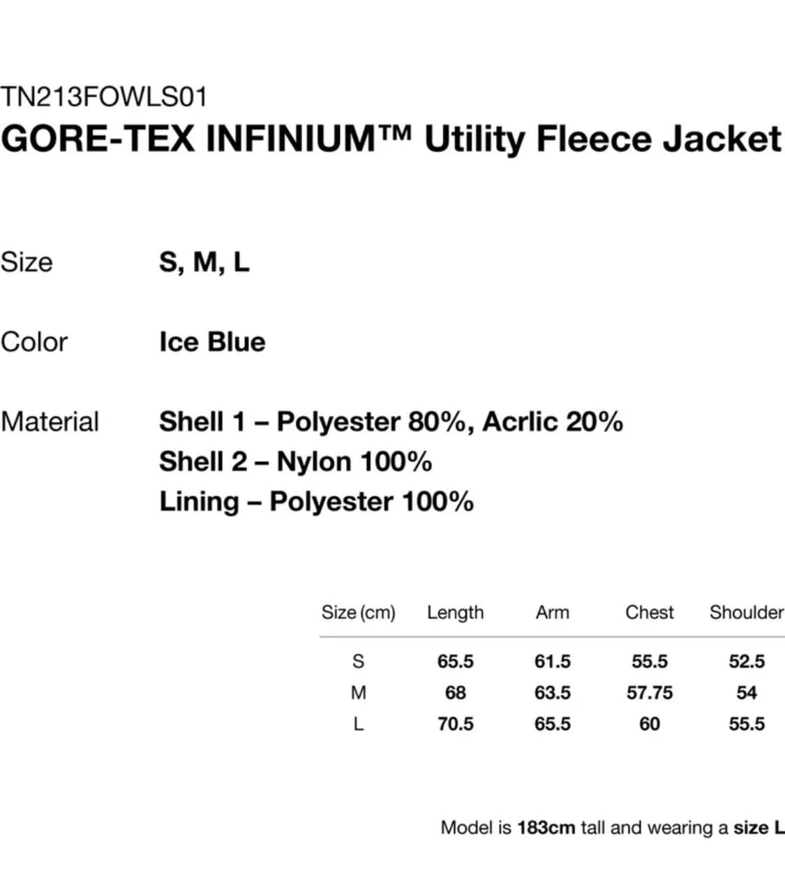 디스이즈네버댓 고어텍스 플리스 자켓 아이스블루 M 상품이미지7
