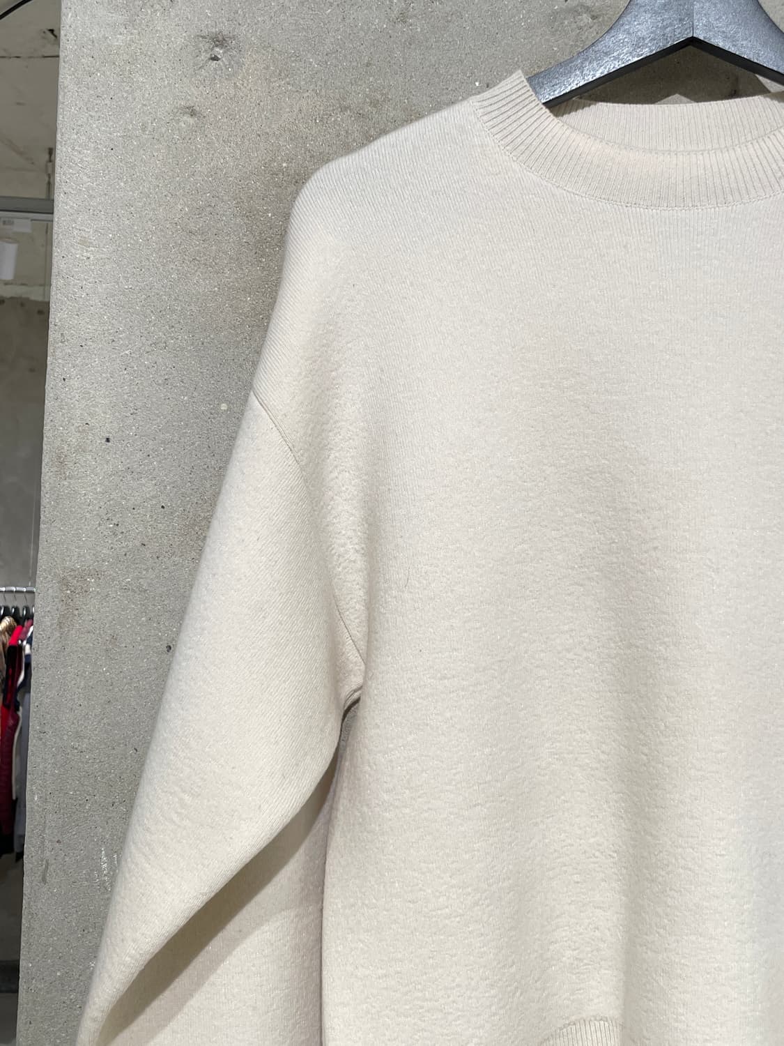 질샌더 아이보리 울 캐시미어 크루넥 오버 니트 상품이미지2