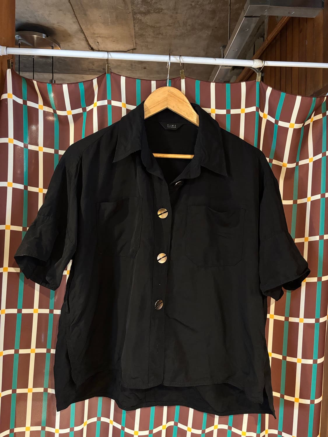 TIME 블랙 여성용 반팔셔츠 상품이미지1