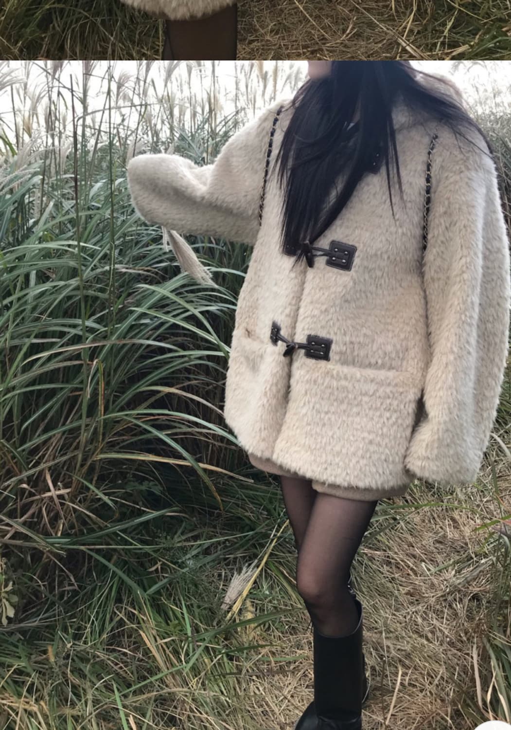 위아 weare 슈페너 무스탕 베이지 상품이미지5