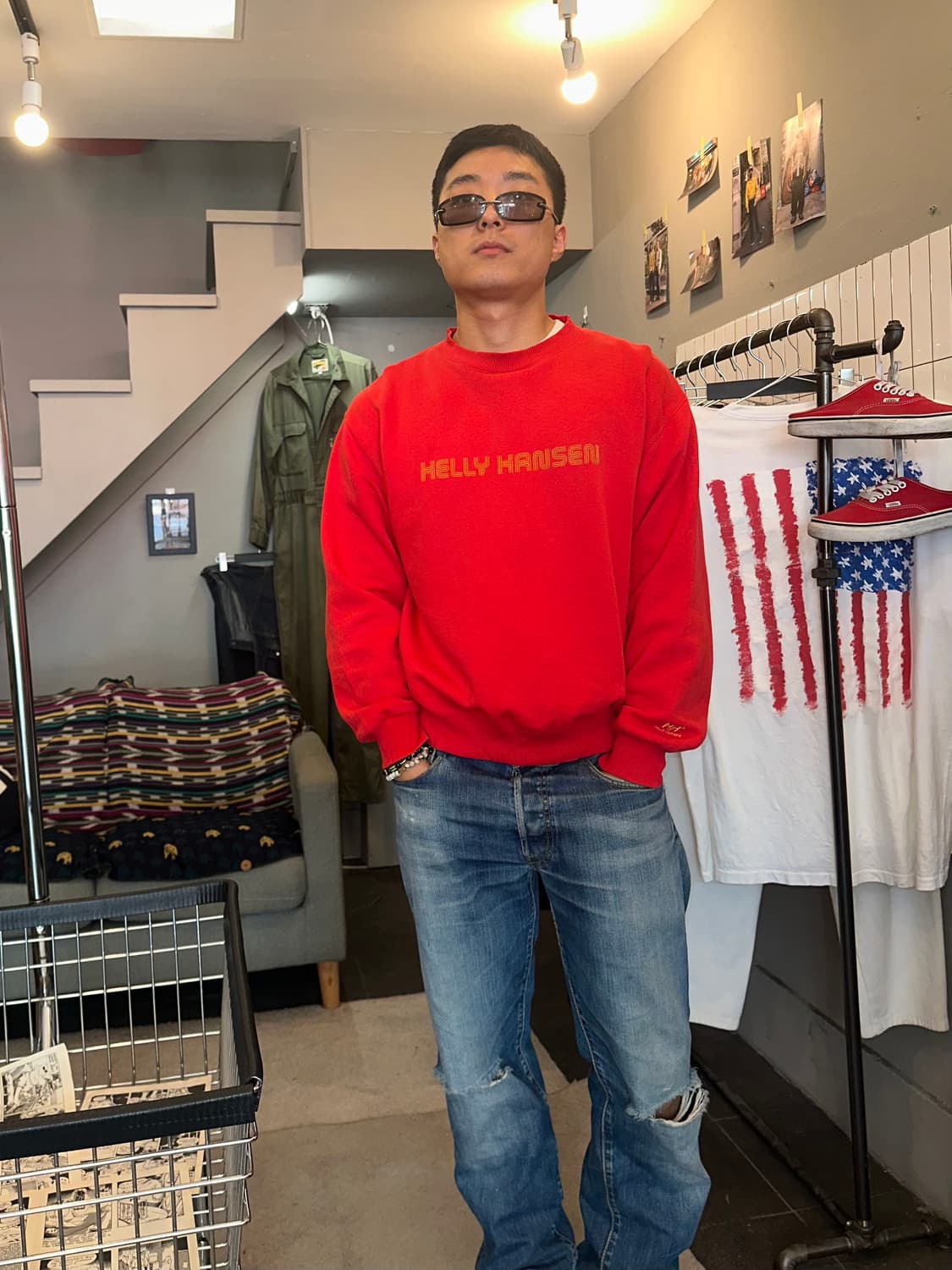 Helly Hansen logo detail red sweatshirt  상품이미지1