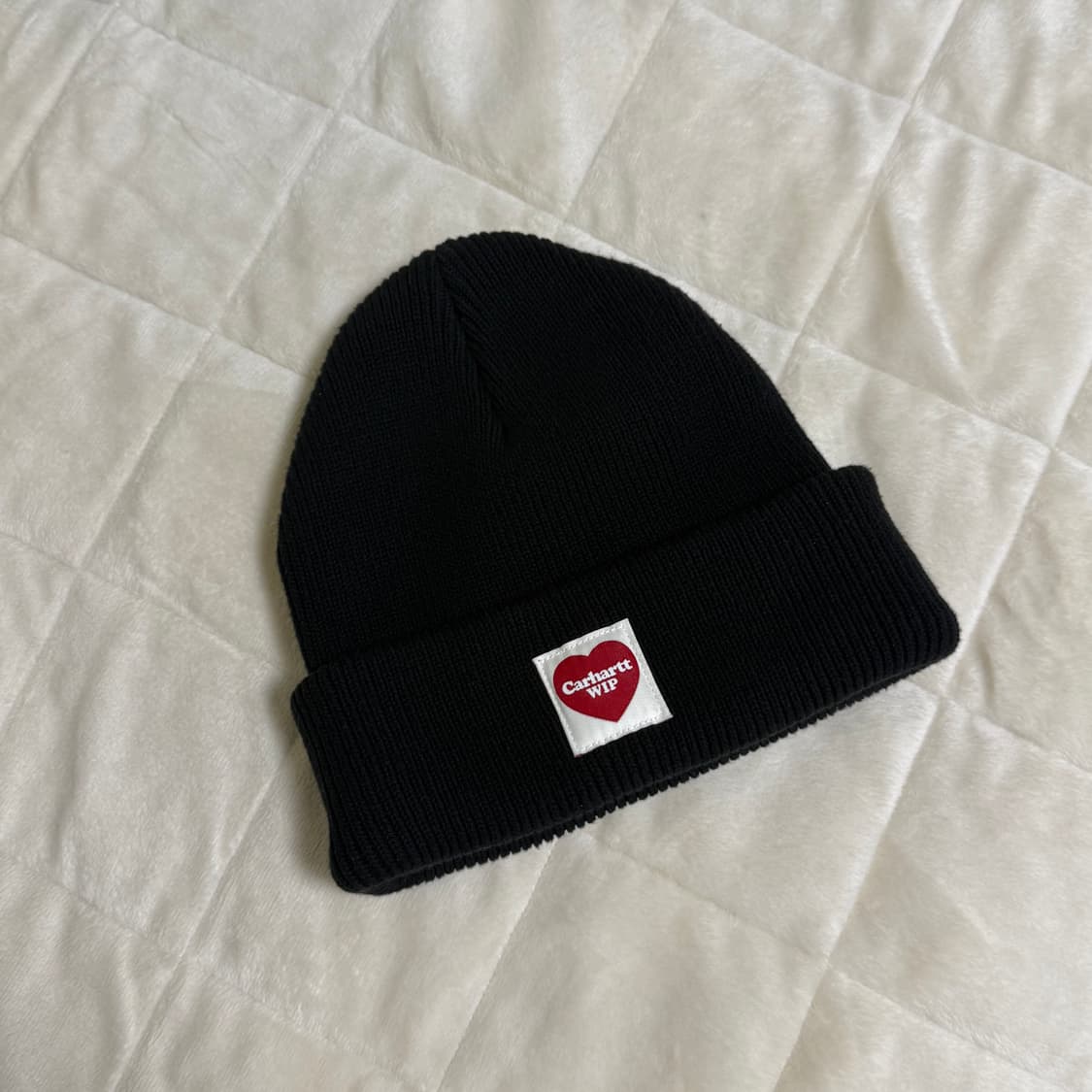 칼하트 wip 하트 비니 블랙 상품이미지1