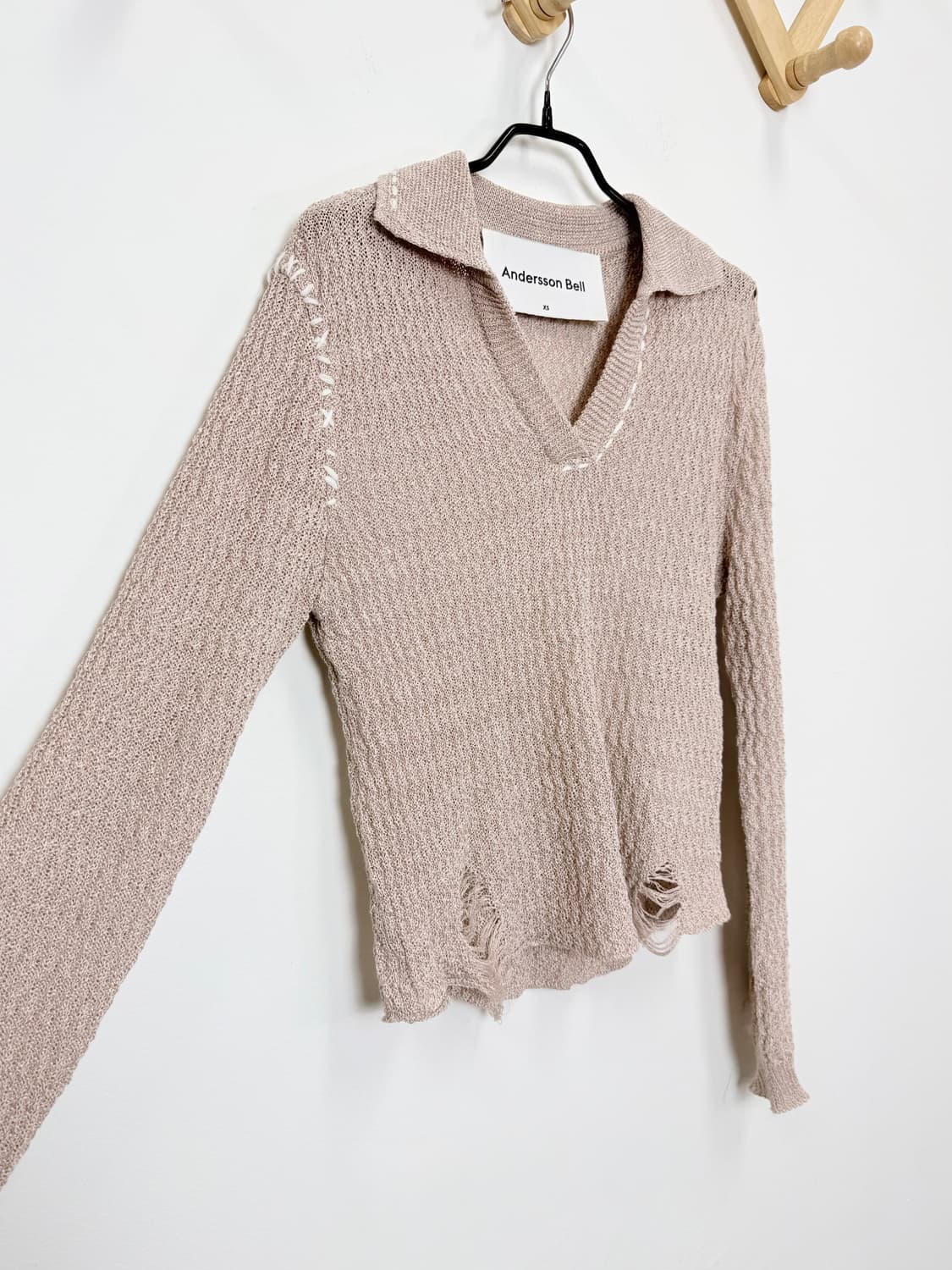 앤더슨벨 에리카 데미지 린넨 니트 상품이미지5