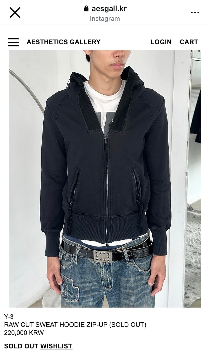 Y-3 요지야마모토 그런지 투웨이 후드집업 상품이미지2