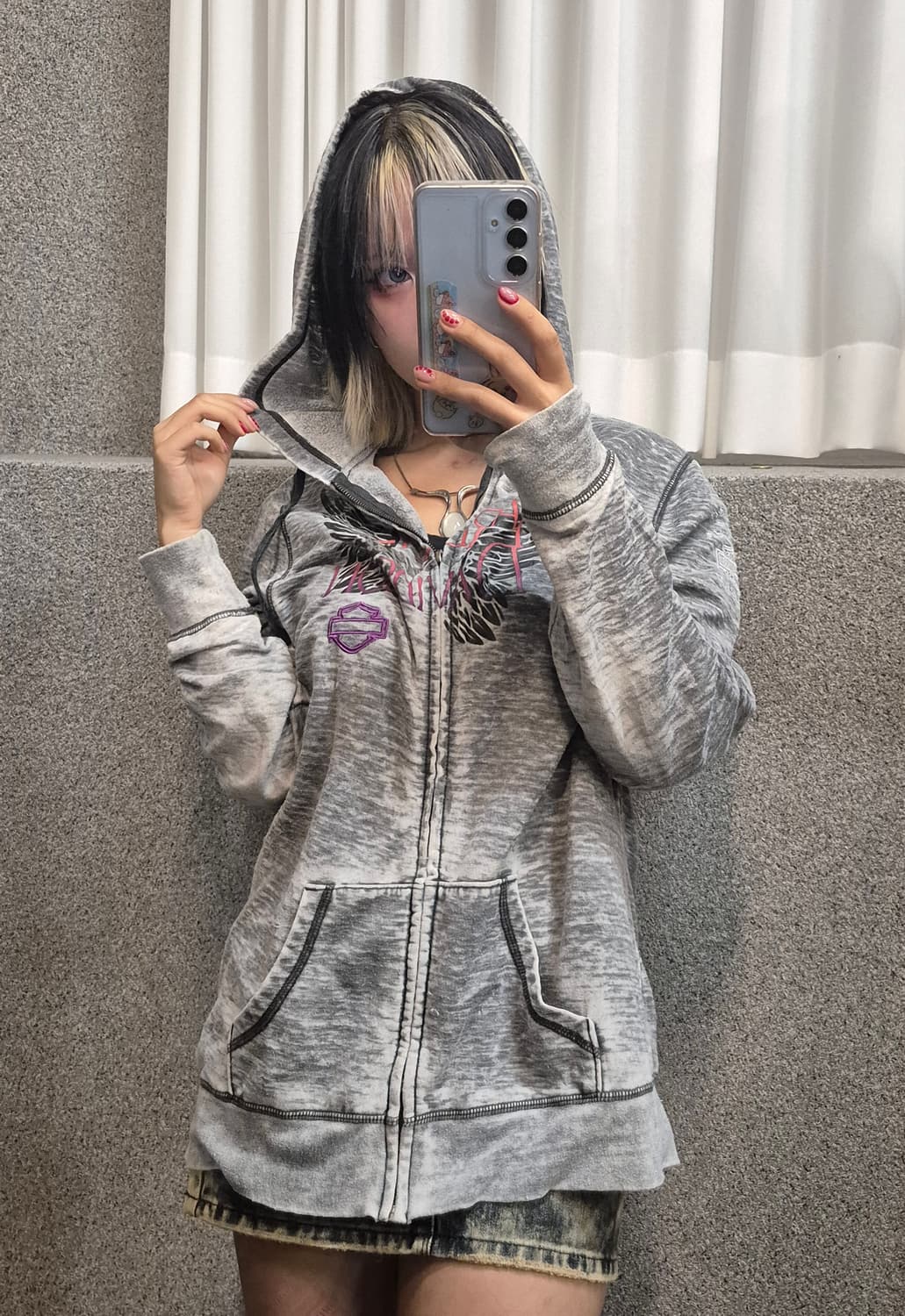 HARLEY DAVIDSON GREY HOODIE ZIPUP  상품이미지1