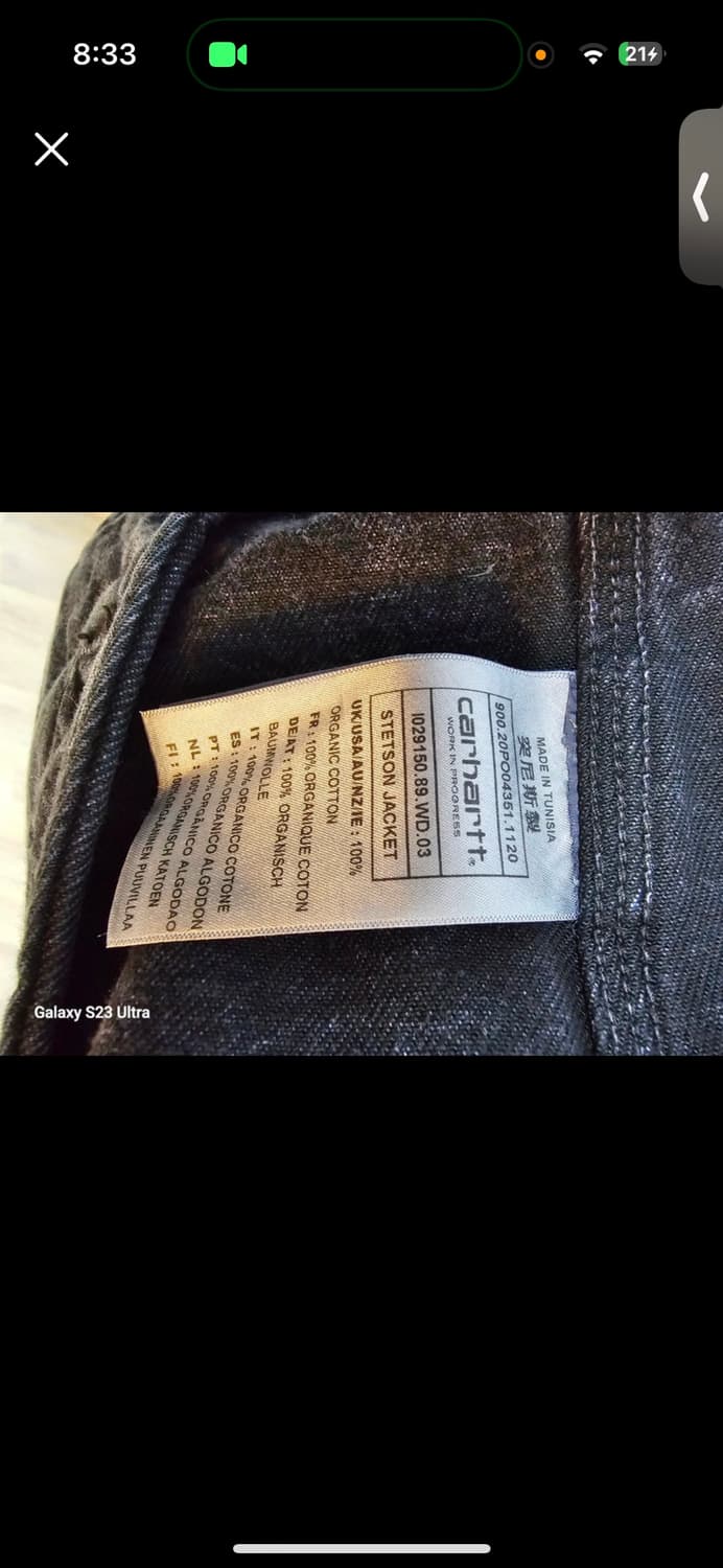 칼하트 흑청재킷 L사이즈 상품이미지4