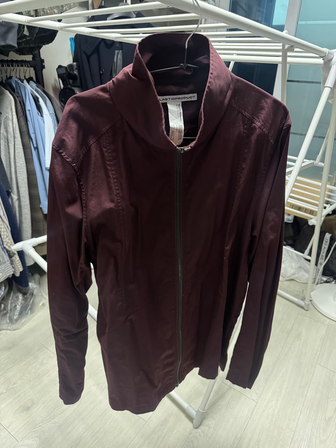 플라스틱 프로덕트 서클 로고 집 자켓 버건디 상품이미지1