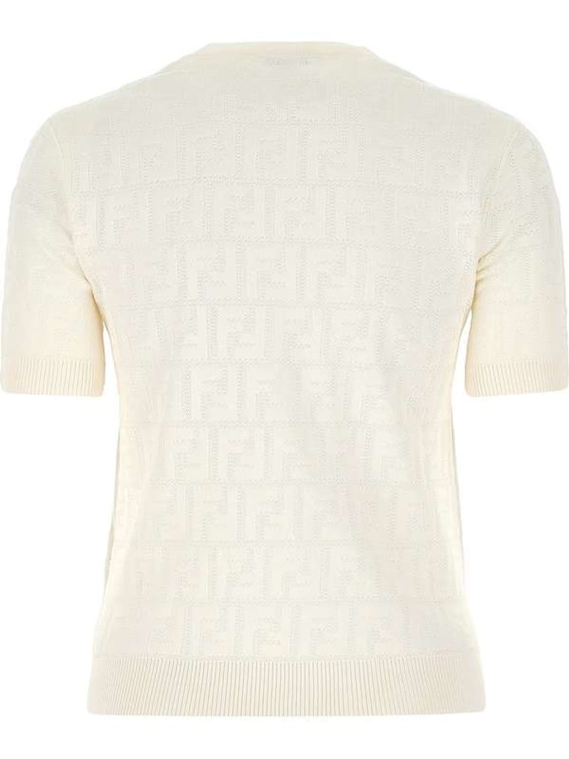 펜디 FF 로고 반팔 니트 아이보리 38사이즈 새상품 상품이미지2