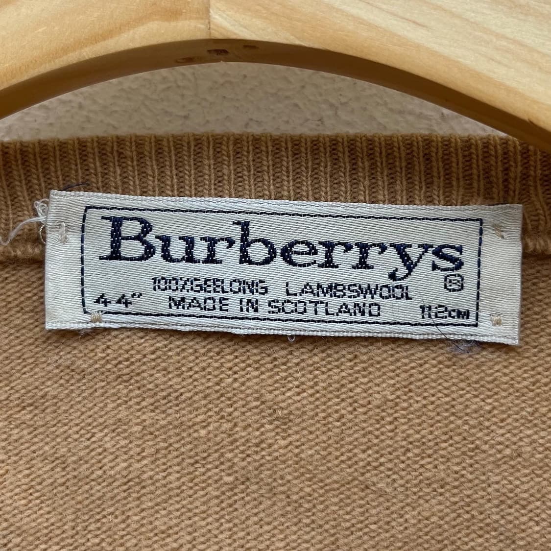 버버리 90's 오리지널 기마로고 베이지 울 니트  상품이미지5