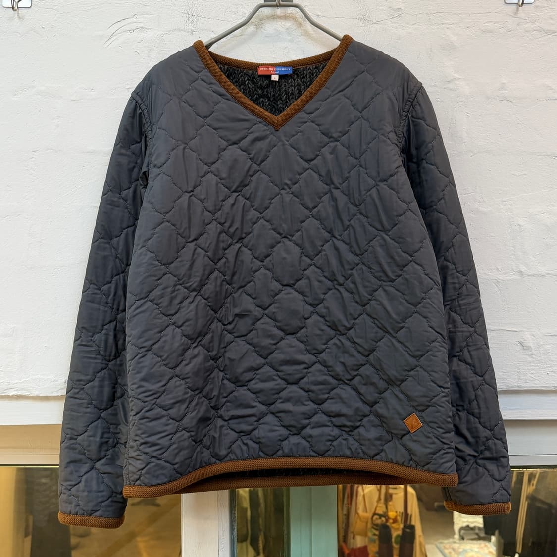 Opening Ceremony 퀼팅 시어링 풀오버 그레이 S 상품이미지1