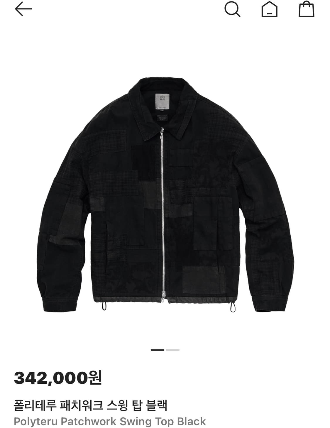 (3)(정가이하) 폴리테루 패치워크 스윙탑 블랙 상품이미지1