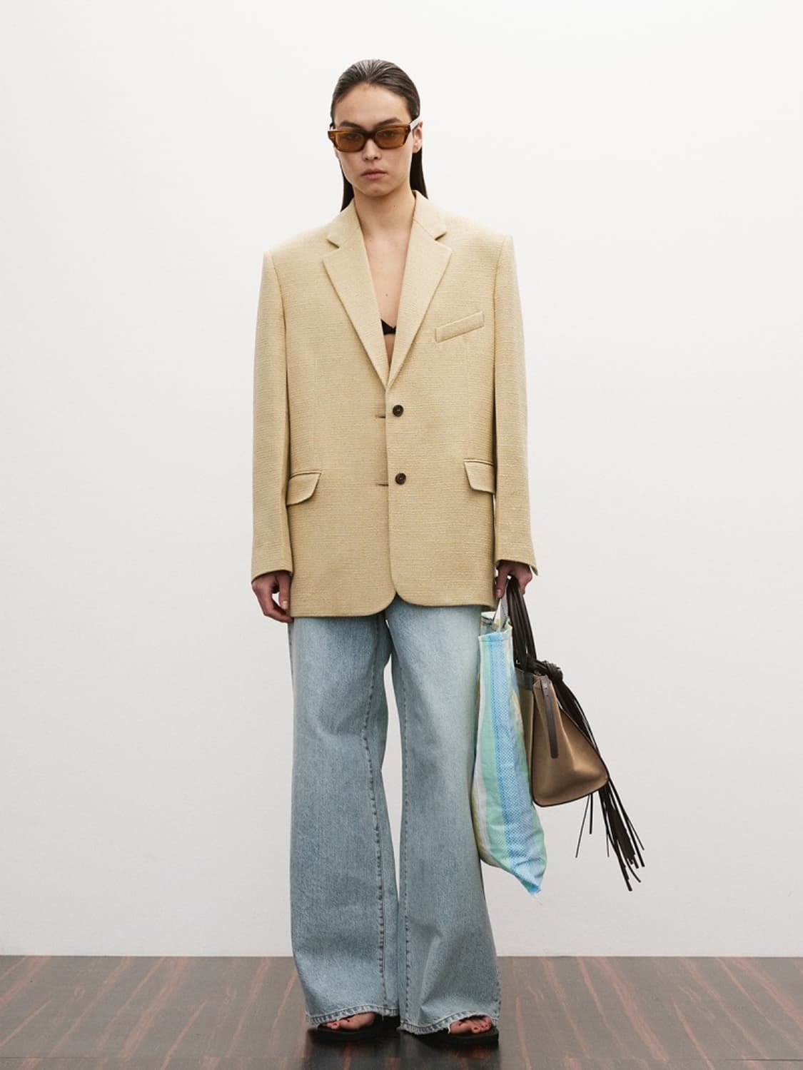 [할인] 렉토 RECTO 오버사이즈 싱글 자켓 카키 베이지 상품이미지2