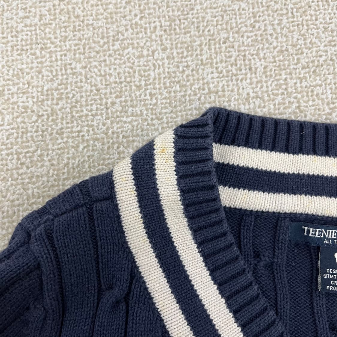 FM 티니위니 브이넥 케이블 니트 0127M2 상품이미지5