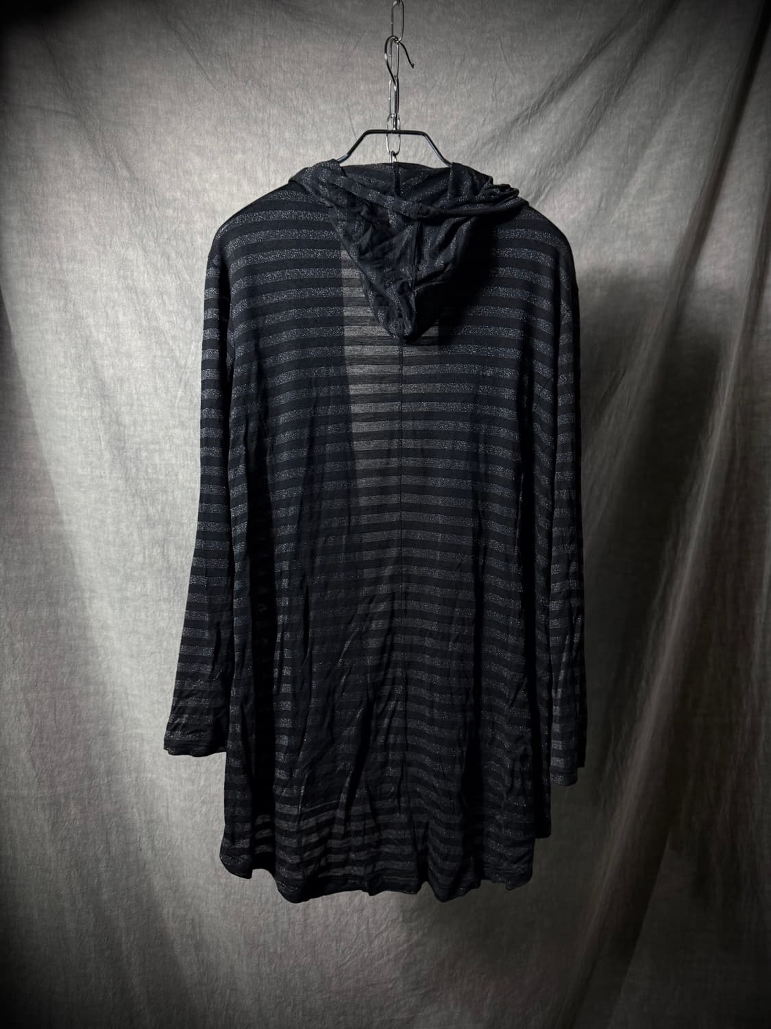 SCHÜSSEL Stripe Draped Hooded Cardigan 상품이미지5