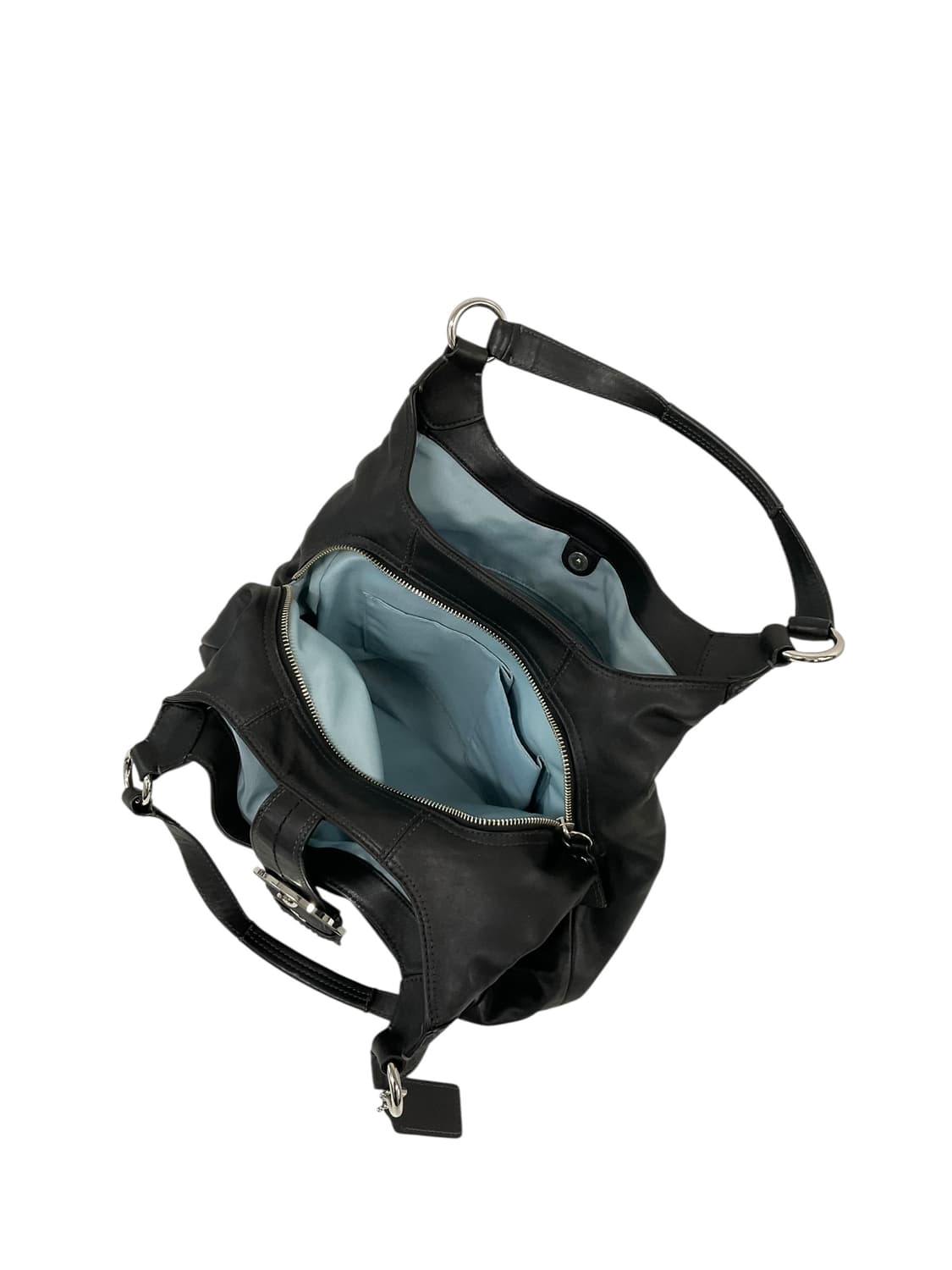 Coach 블랙 레더 숄더백 상품이미지4