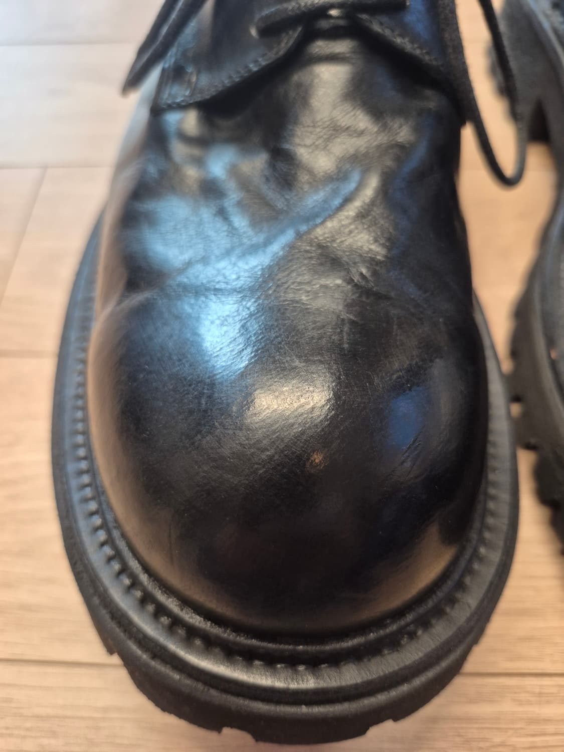 야세 6.5cm 페더 코만도솔 홀스하이드 더비 블랙 상품이미지3