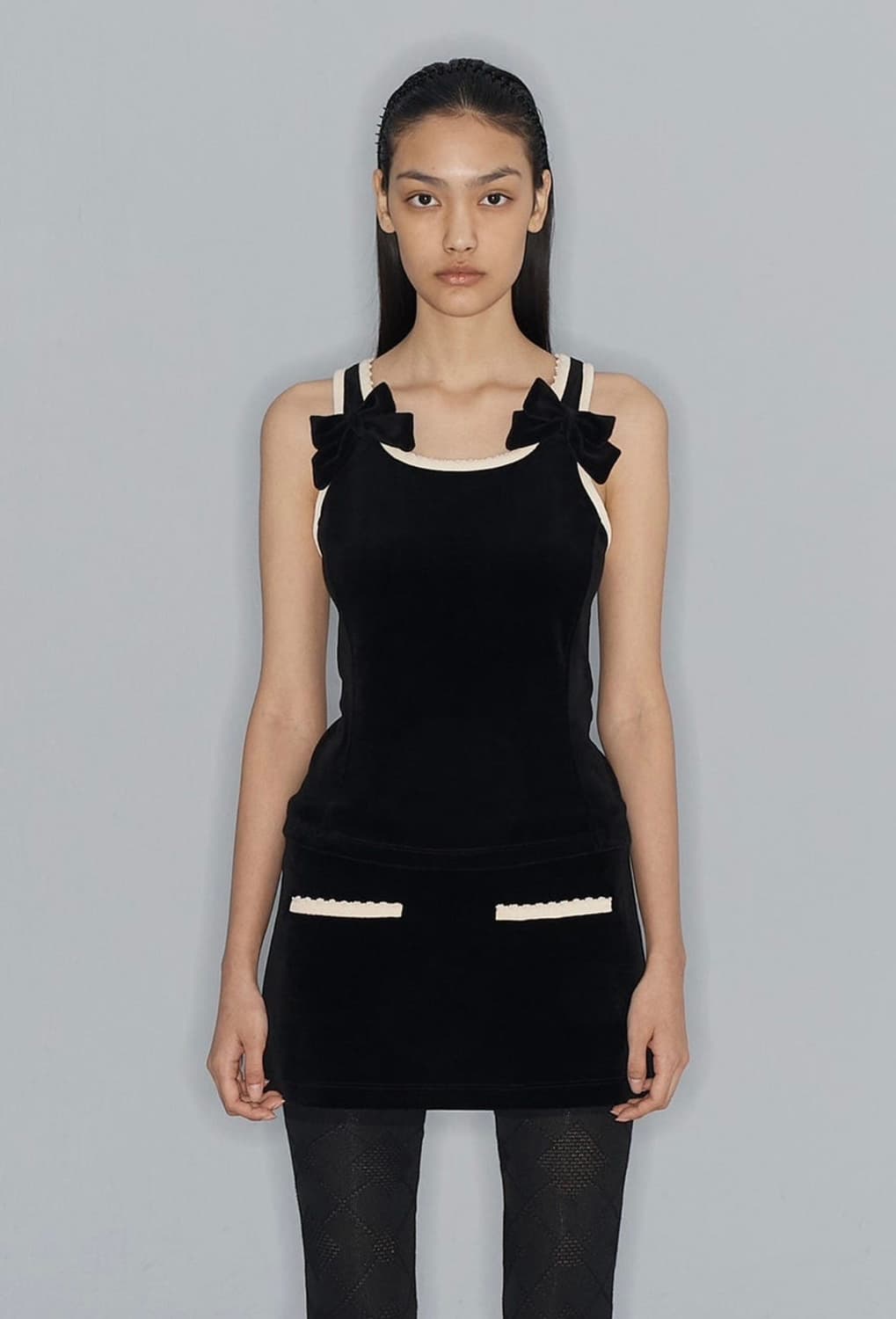 오픈와이와이 velvet picot 벨벳 셋업 상품이미지1