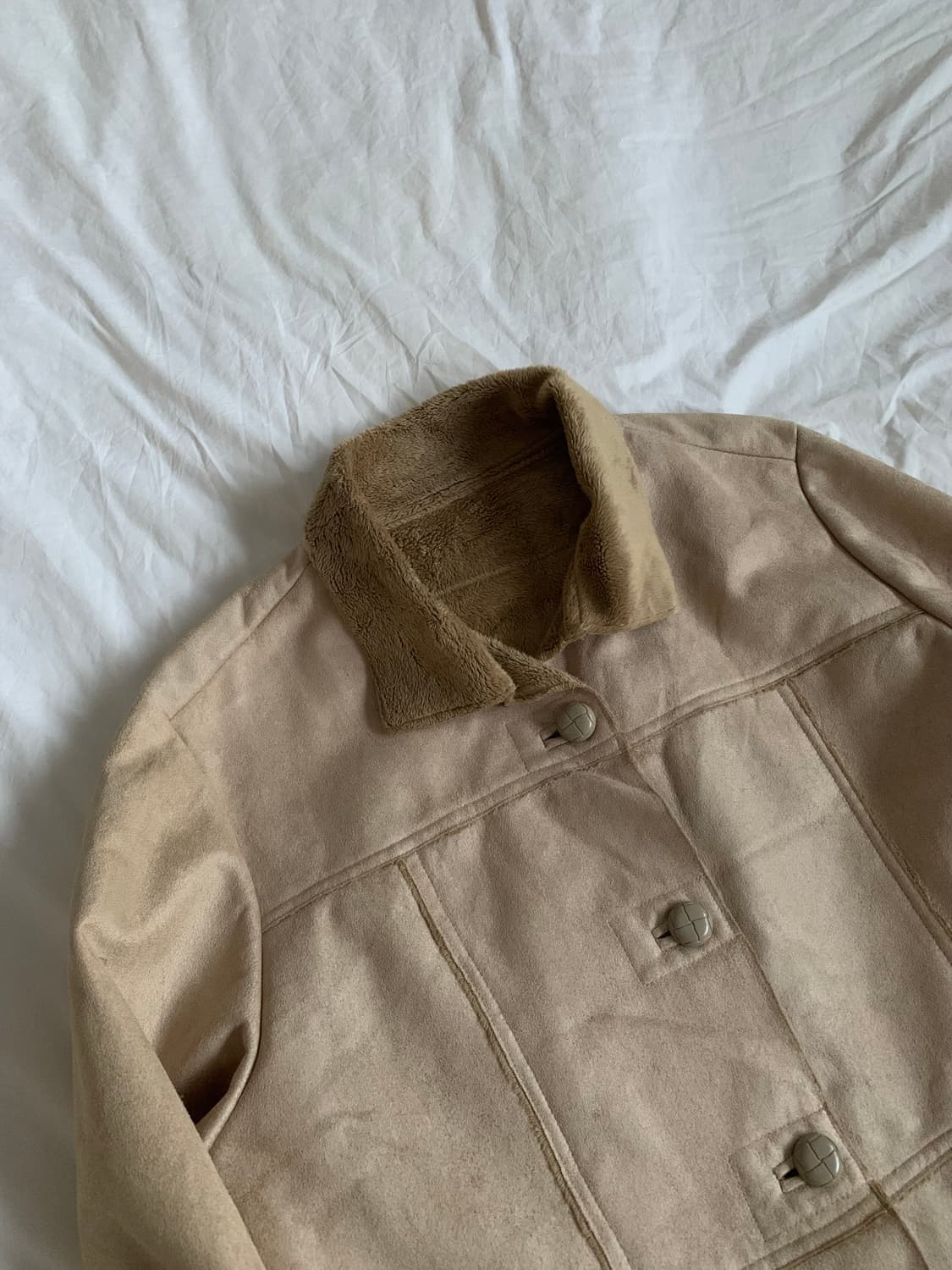 베이지 레더 자켓 상품이미지5