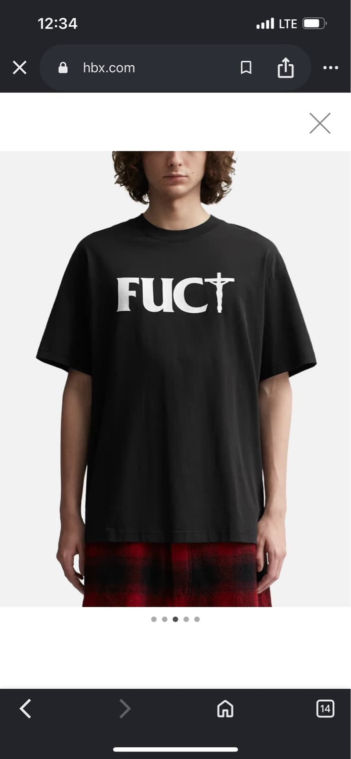 정품) 퍽트 fuct 크로스 십자가 반팔 xl 상품이미지2