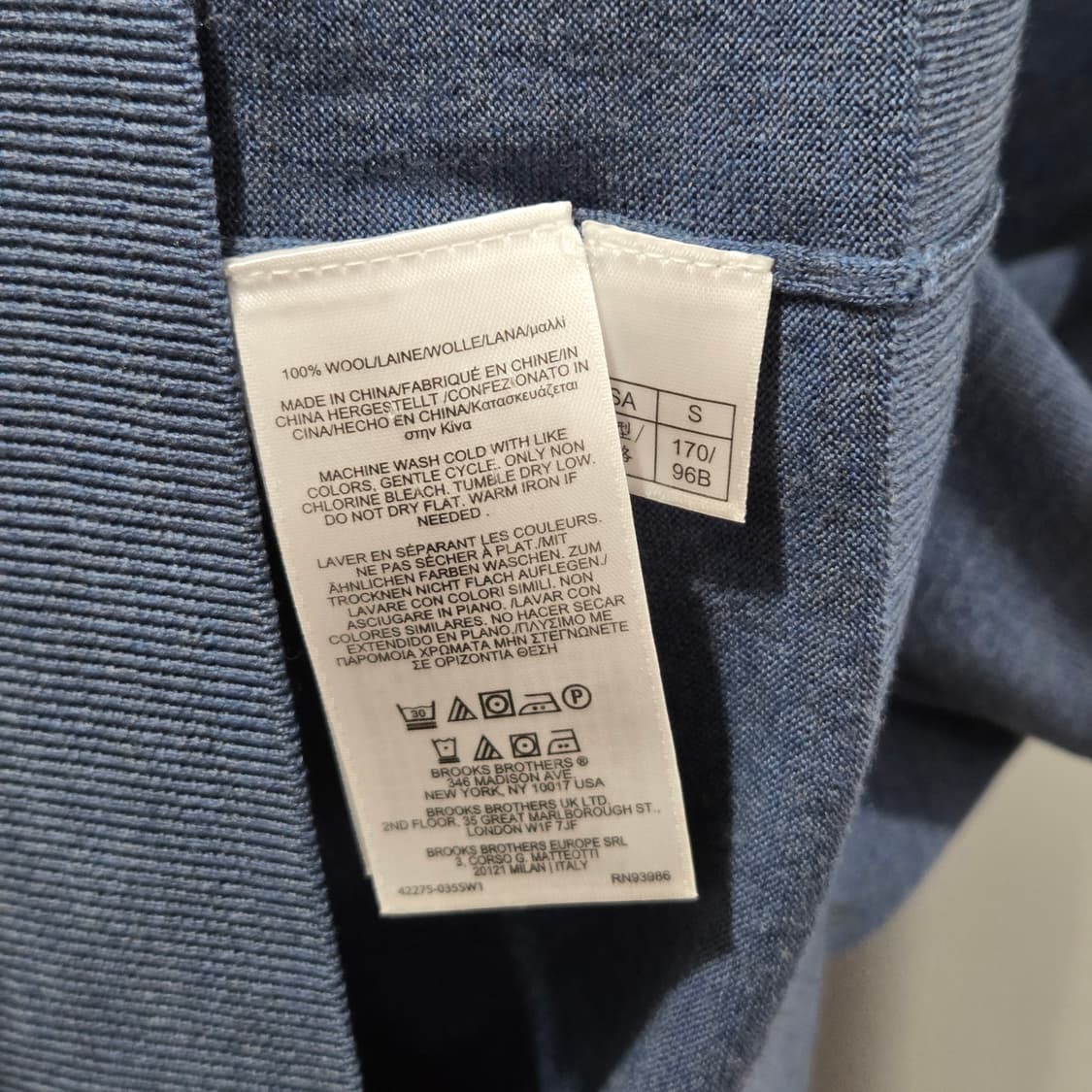 브룩스브라더스 브이넥 울 니트 S 상품이미지3