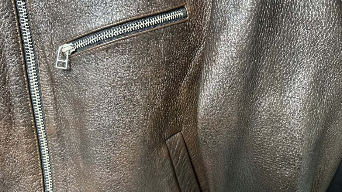 토니웩 디스트로이트 브라운 싱글 레더 자켓 L 상품이미지4