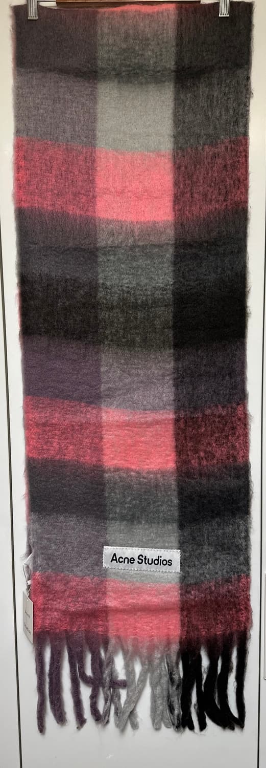 아크네 스튜디오 체크 모헤어울머플러 핑크/그레이 남여공용 상품이미지3