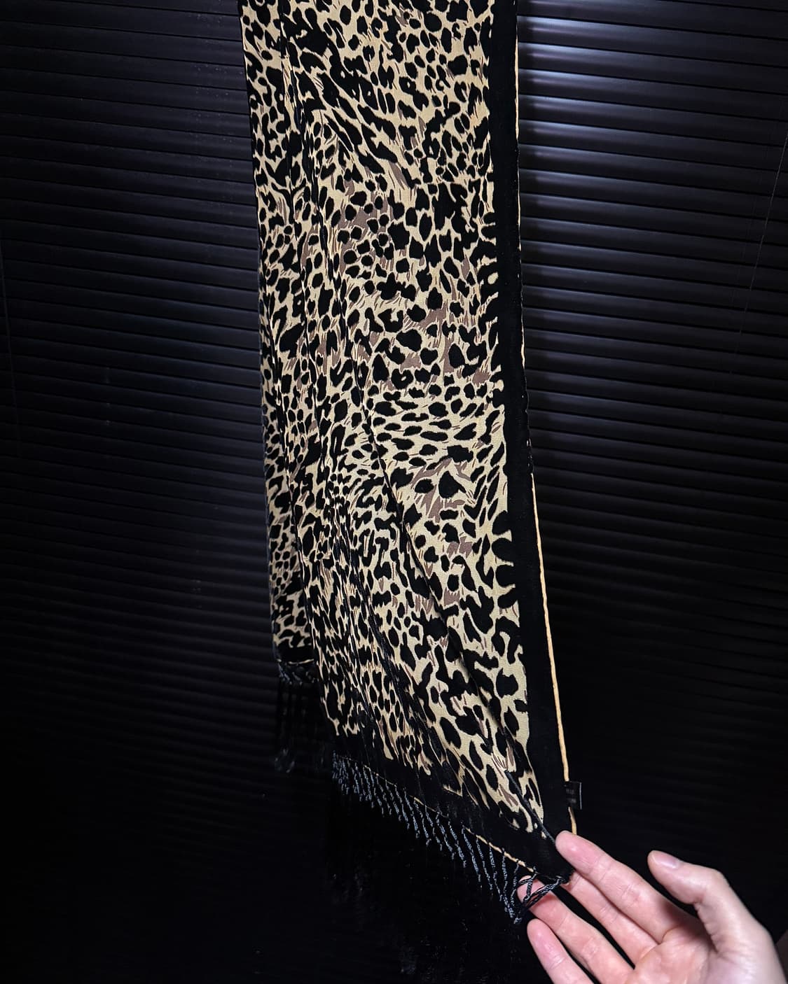 실크 벨벳 벨루어 레오파드 호피 머플러 프린지 락시크 고스펑크 갸루 모리 상품이미지5