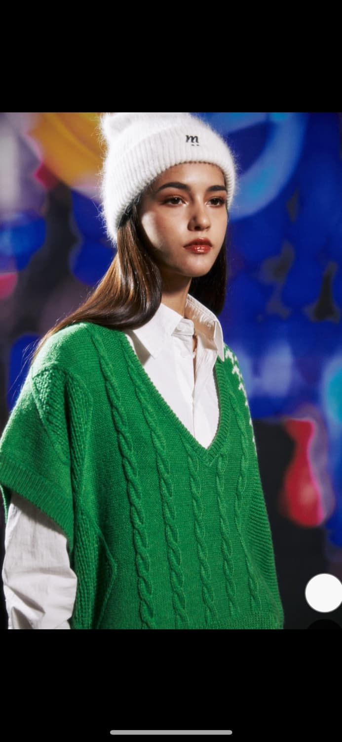 유재석 조끼 [멀티 패치 캐이블 베스트 그린] 베스트 남녀공용 상품이미지1