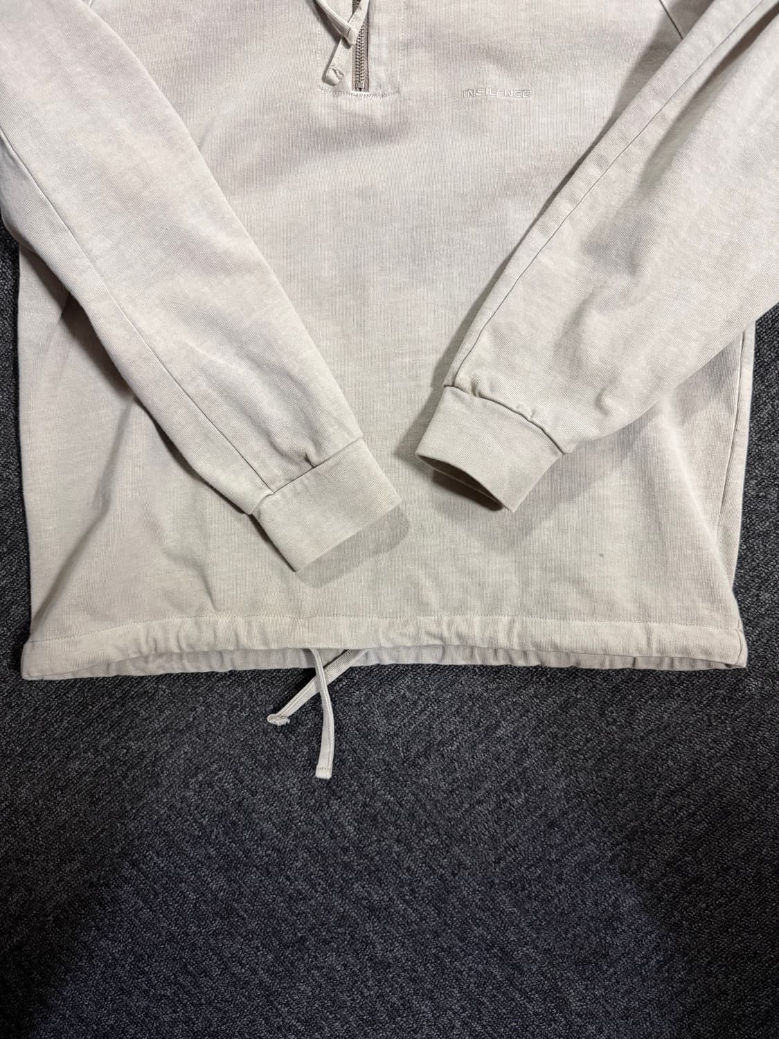 인사일런스 피그먼트 다이드 하프집 후디 sand grey (새상품)  상품이미지6