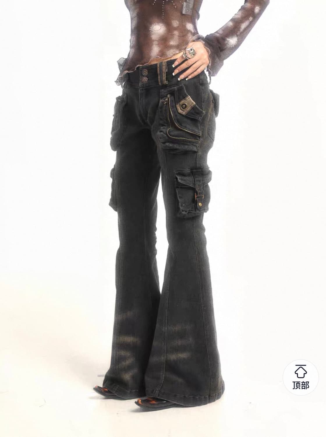 Flowers birds Market 멀티 포켓 부츠컷 데님 상품이미지3