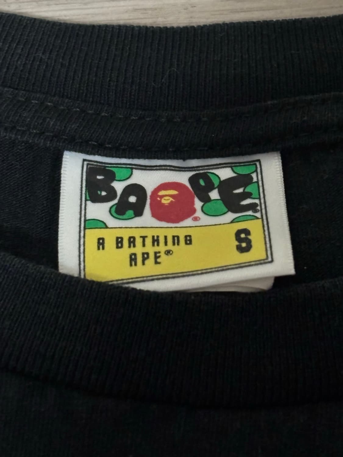 베이프 Bape 카모 바이 베이싱 에이프 티셔츠 블랙 그린 상품이미지2